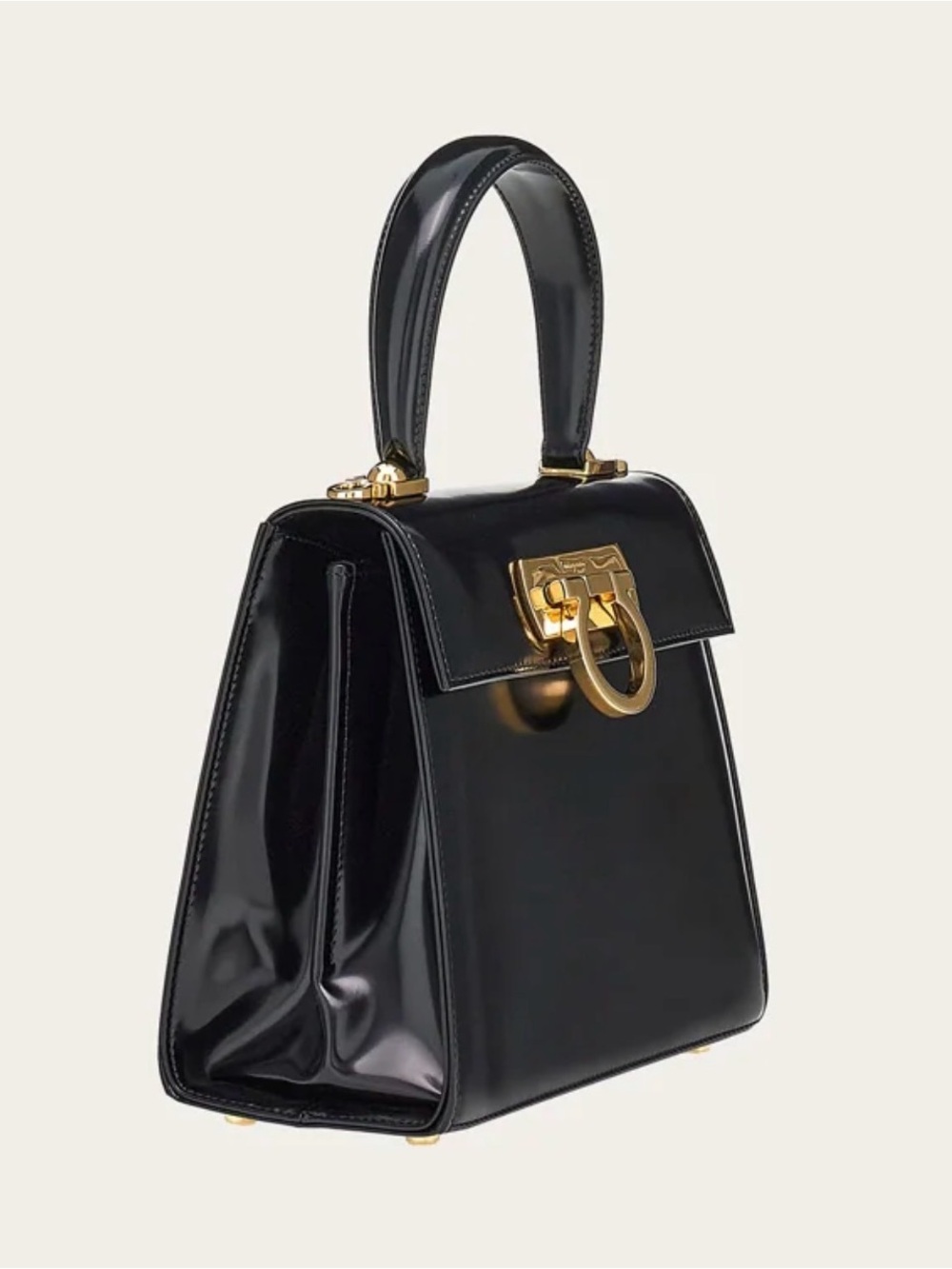Vintage Ferragamo Black  Top-Handle Bag.
Gently worn. Classic style/shape.